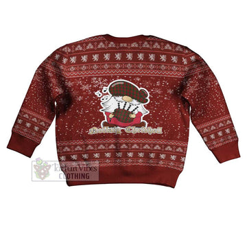 Denny Clan Christmas Kid Ugly Sweater with Gnome Playing Bagpipes