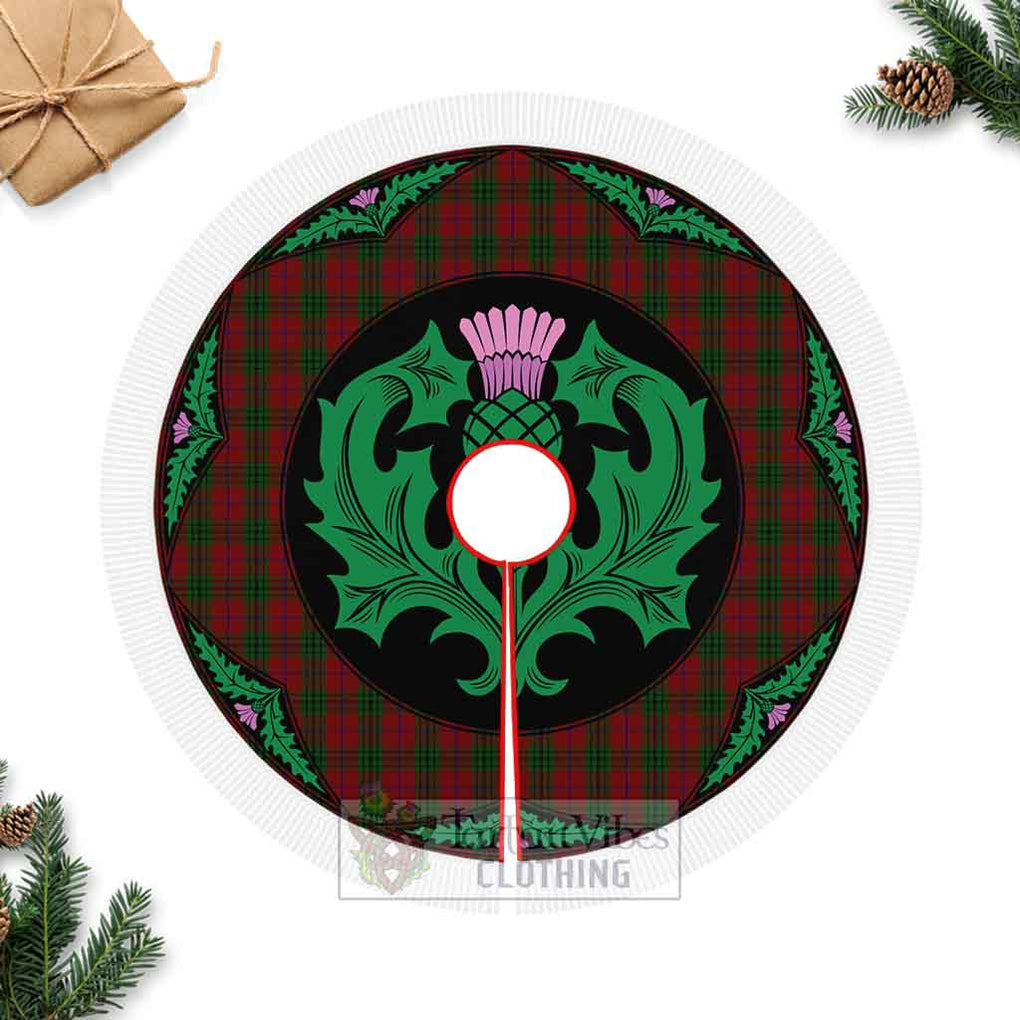 Denny Tartan Christmas Tree Skirt Scottish Thistle Style Fringed Tree Skirts - Tartan Vibes Clothing