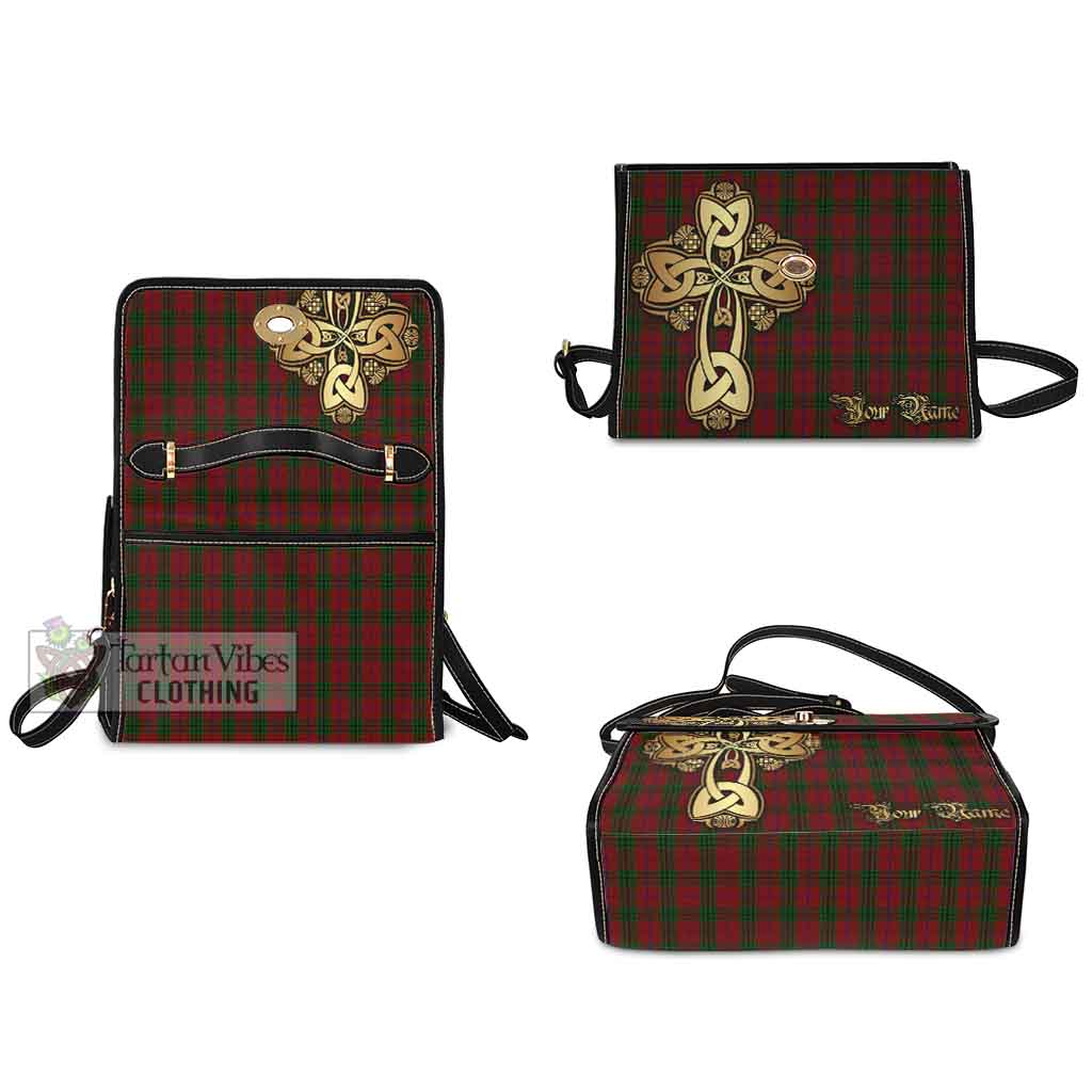 Tartan Vibes Clothing Denny Tartan Waterproof Canvas Bag Golden Thistle Celtic Cross Style