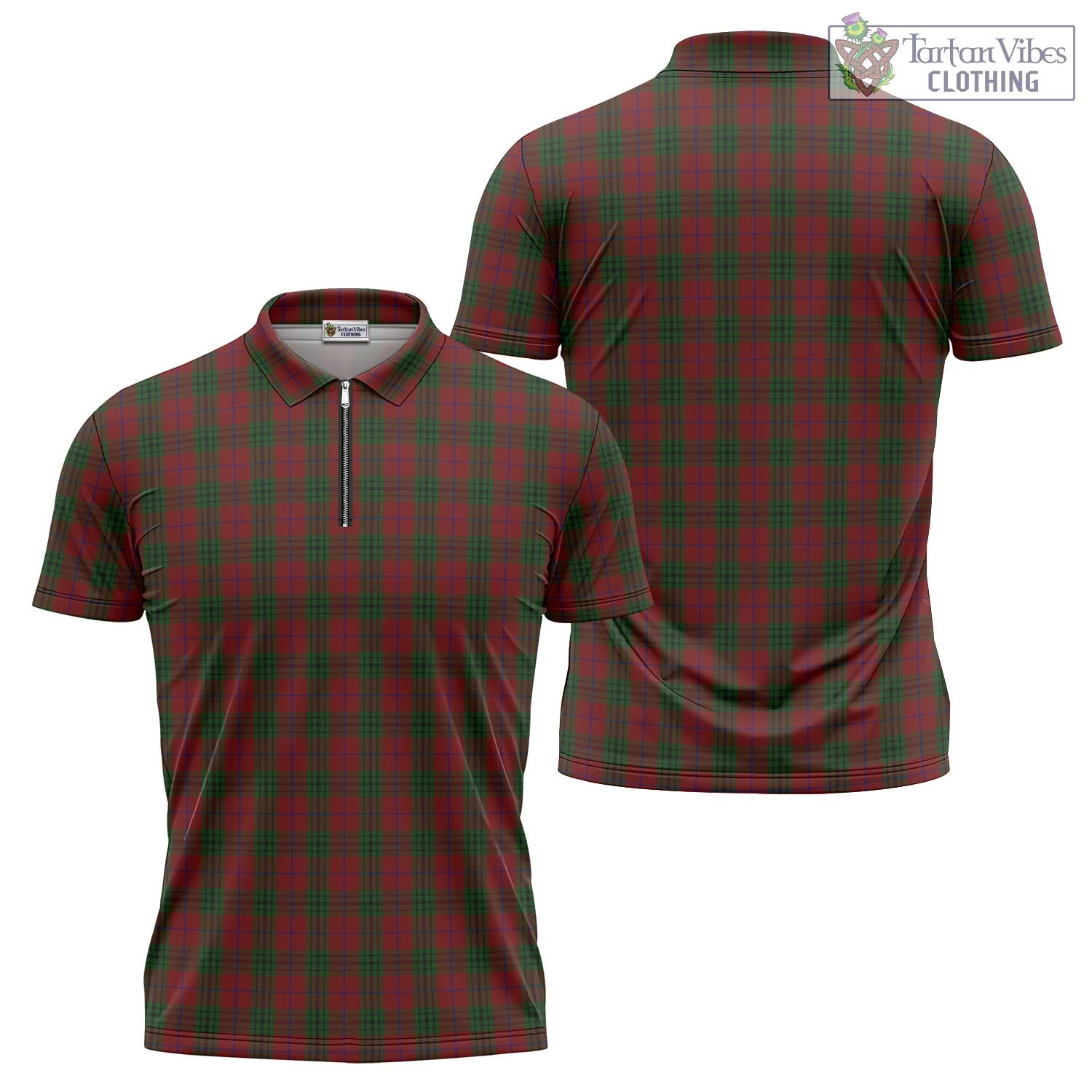 Tartan Vibes Clothing Denny Hunting Tartan Zipper Polo Shirt