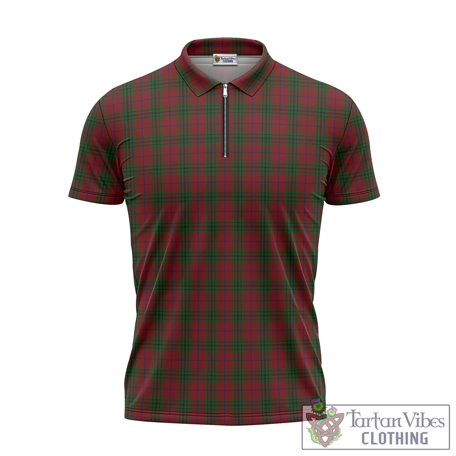 Tartan Vibes Clothing Denny Hunting Tartan Zipper Polo Shirt