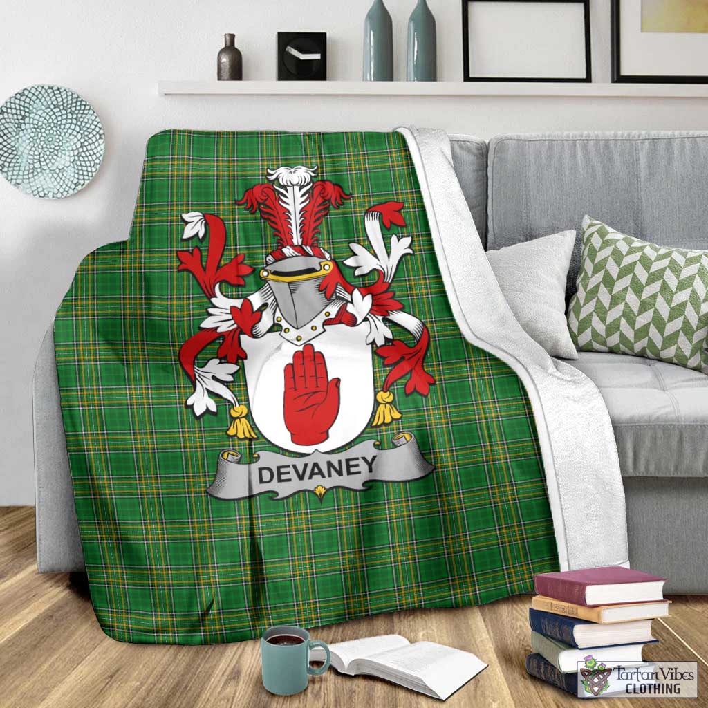 Devaney Irish Clan Tartan Blanket with Coat of Arms - Tartan Vibes Clothing