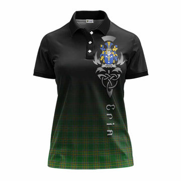 Devlin Irish Clan Women's Polo Shirt with Coat of Arms Erin Go Bragh Celtic Inspired Women - Tartan Vibes Clothing