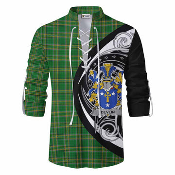 Devlin Irish Clan Ghillie Kilt Shirt Celtic Circle Style Men - Tartan Vibes Clothing