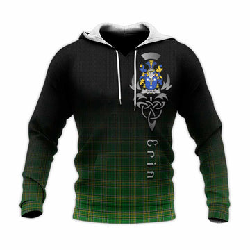 Devlin Irish Clan Knitted Hoodie with Coat of Arms Erin Go Bragh Celtic Inspired Unisex Knitted Pullover Hoodie - Tartan Vibes Clothing