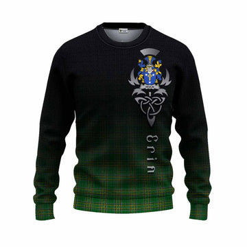 Devlin Irish Clan Knitted Sweater with Coat of Arms Erin Go Bragh Celtic Inspired Unisex - Tartan Vibes Clothing