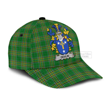 Devlin Irish Clan Tartan Classic Cap with Coat of Arms