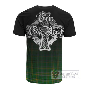 Devlin Irish Clan Cotton T-shirt with Coat of Arms Erin Go Bragh Celtic Inspired - Tartan Vibes Clothing