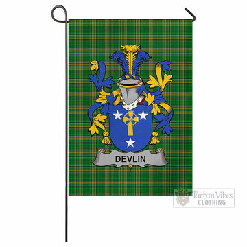 Devlin Irish Clan Tartan Flag with Coat of Arms