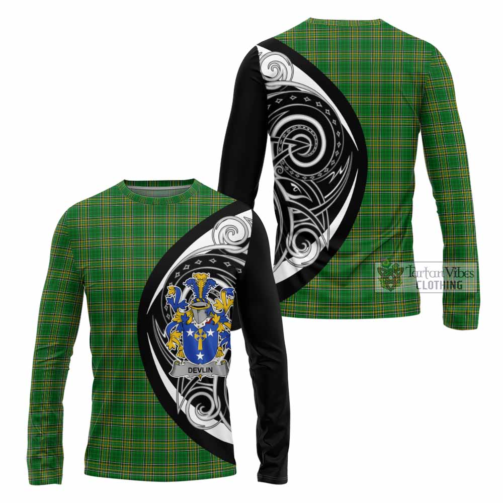 Devlin Irish Clan Long Sleeve T-Shirt Celtic Circle Style - Tartan Vibes Clothing