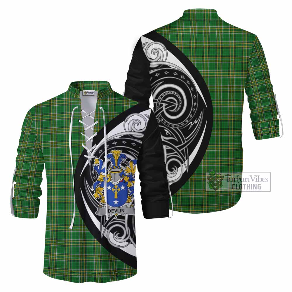 Devlin Irish Clan Ghillie Kilt Shirt Celtic Circle Style - Tartan Vibes Clothing
