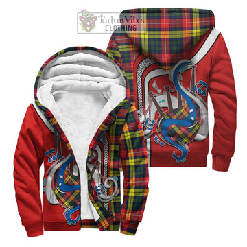 Dewar Tartan Sherpa Hoodie with Epic Bagpipe Style