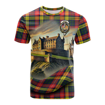 Dewar Tartan Family Crest Cotton T-shirt with Scottish Ancient Castle Style Kid's Shirt - Tartan Vibes Clothing