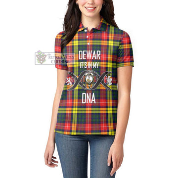 Dewar Tartan Women's Polo Shirt with Family Crest DNA In Me Style