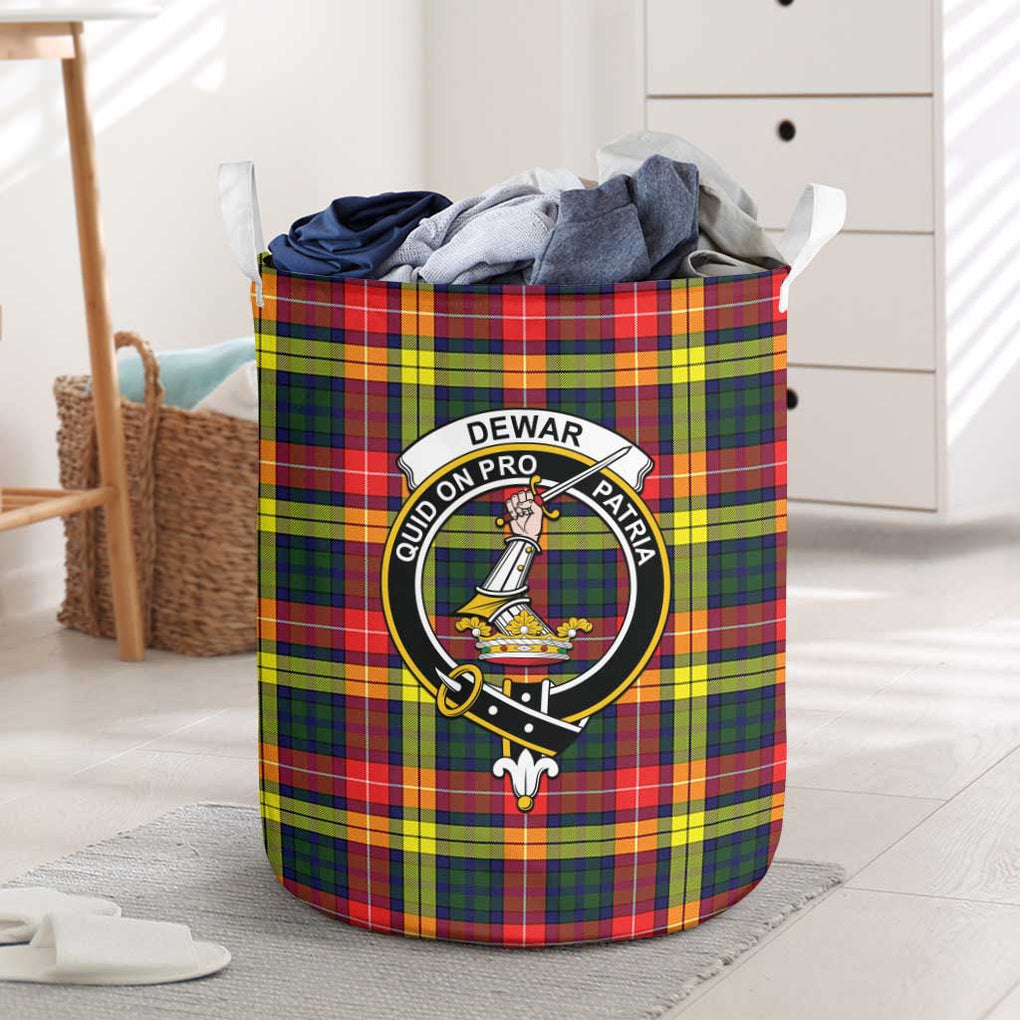 Dewar Tartan Laundry Basket with Family Crest One Size - Tartanvibesclothing Shop