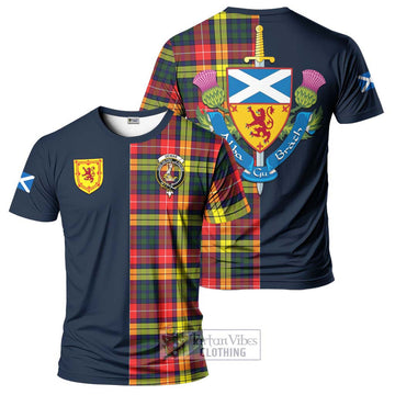 Dewar Tartan T-Shirt Alba with Scottish Lion Royal Arm Half Style