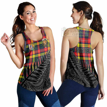 Dewar Crest Tartan Women's Racerback Tanks with New Zealand Silver Fern Half Style