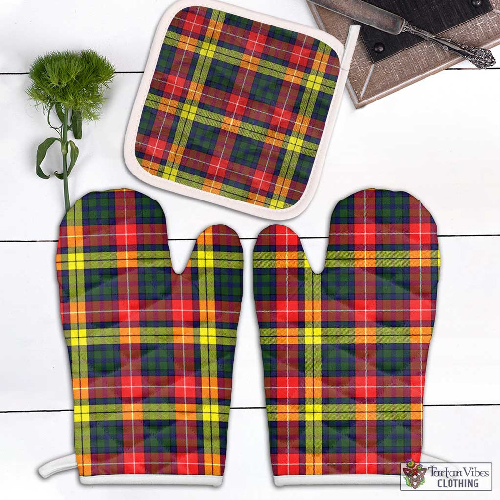 Dewar Tartan Combo Oven Mitt & Pot-Holder White - Tartan Vibes Clothing