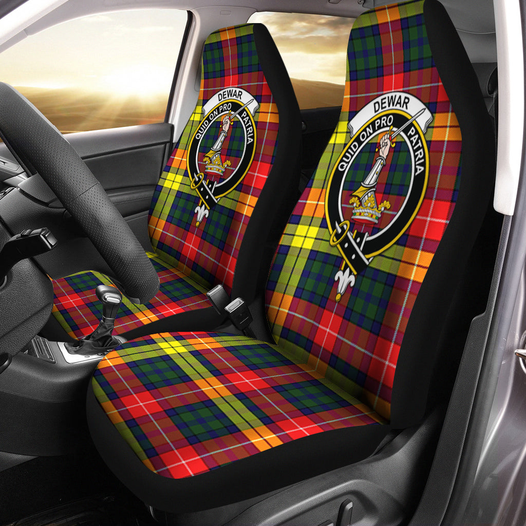 Dewar Tartan Car Seat Cover with Family Crest One Size - Tartanvibesclothing