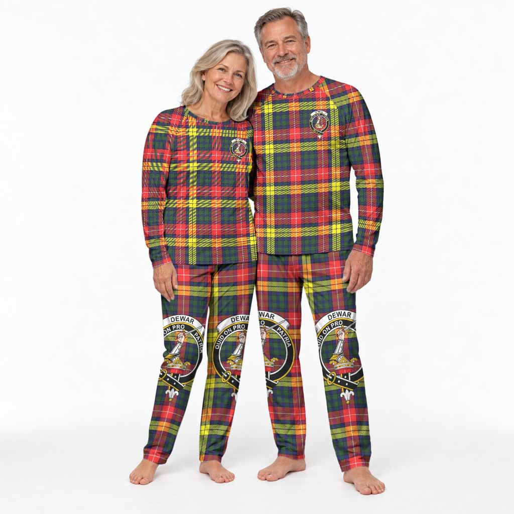 Dewar Tartan Pajamas Family Set with Family Crest Kid - Tartan Vibes Clothing