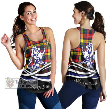 Dewar Tartan Women's Racerback Tanks with Alba Gu Brath Regal Lion Emblem