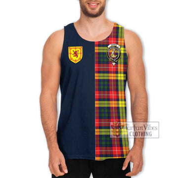 Dewar Tartan Men's Tank Top Alba with Scottish Lion Royal Arm Half Style Men - Tartan Vibes Clothing