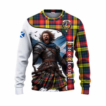 Dewar Crest Tartan Knitted Sweater Inspired by the Freedom of Scottish Warrior