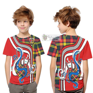 Dewar Tartan Kid T-Shirt with Epic Bagpipe Style