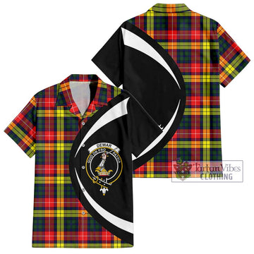 Dewar Tartan Hawaiian Shirt with Family Crest Circle Style Kid - Tartan Vibes Clothing