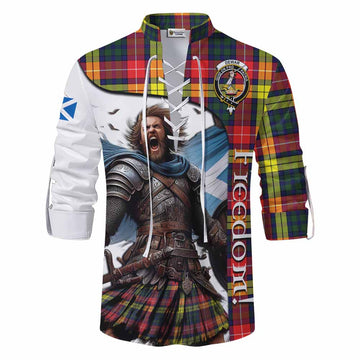 Dewar Crest Tartan Ghillie Kilt Shirt Inspired by the Freedom of Scottish Warrior