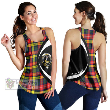 Dewar Tartan Women's Racerback Tanks with Family Crest Circle Style