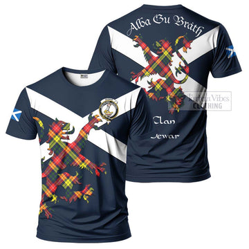 Dewar Tartan Lion Rampant T-Shirt Proudly Display Your Heritage with Alba Gu Brath and Clan Name