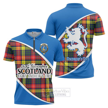 Dewar Family Crest Tartan Zipper Polo Shirt Celebrate Saint Andrew's Day in Style Unisex - Tartan Vibes Clothing