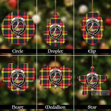 Dewar Tartan Christmas Aluminium Ornament with Family Crest