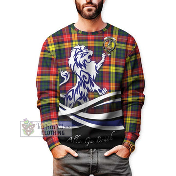 Dewar Tartan Sweatshirt with Alba Gu Brath Regal Lion Emblem