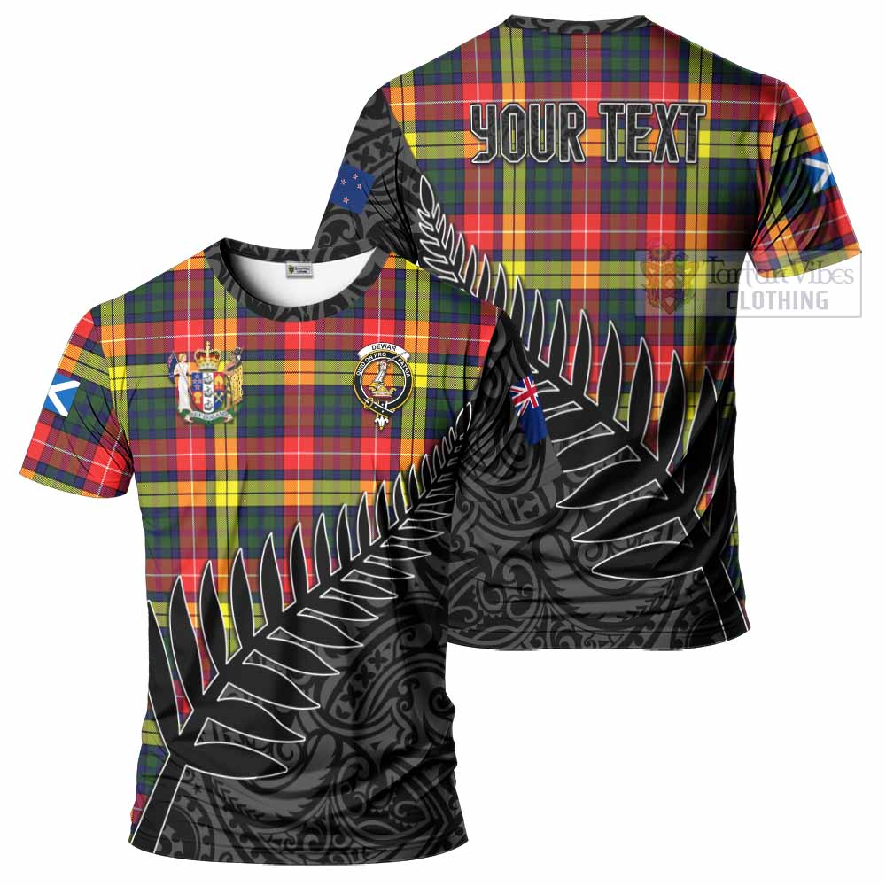 Tartan Vibes Clothing Dewar Crest Tartan T-Shirt with New Zealand Silver Fern Half Style