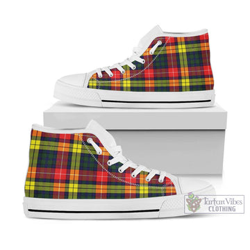 Dewar Tartan High Top Shoes Kid High Top - White Sole - Tartan Vibes Clothing