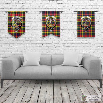 Dewar Tartan Gonfalon, Tartan Banner with Family Crest Rectangle - Tartan Vibes Clothing
