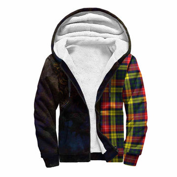 Dewar Tartan Family Crest Sherpa Hoodie Alba Gu Brath Be Brave Lion Ancient Style Unisex S - Tartan Vibes Clothing