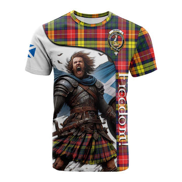 Dewar Crest Tartan Cotton T-shirt Inspired by the Freedom of Scottish Warrior