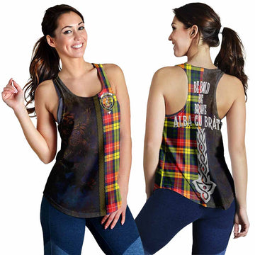 Dewar Tartan Family Crest Women's Racerback Tanks Alba Gu Brath Be Brave Lion Ancient Style 4XL - Tartan Vibes Clothing