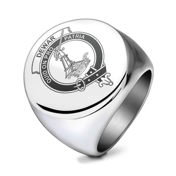 Dewar Clan Crest Engraved Ring