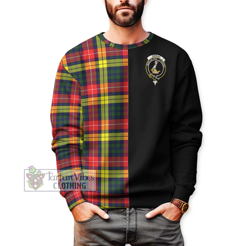 Dewar Tartan Sweatshirt with Family Crest and Half Of Me Style Unisex - Tartanvibesclothing Shop