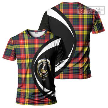 Dewar Tartan T-Shirt with Family Crest Circle Style