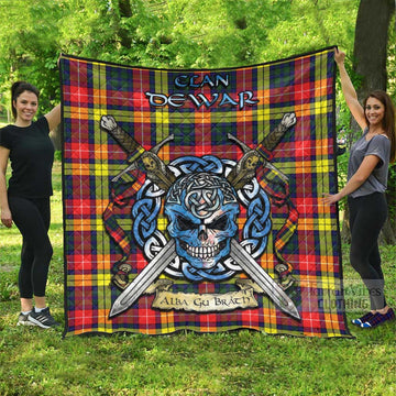 Dewar Tartan Quilt with Celtic Skull Alba Gu Brath Style