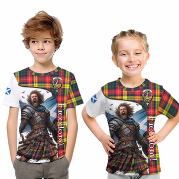 Dewar Crest Tartan Kid T-Shirt Inspired by the Freedom of Scottish Warrior