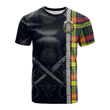 Dewar Tartan Cotton T-shirt with Family Crest Cross Sword Thistle Celtic Vibes Kid's Shirt - Tartan Vibes Clothing