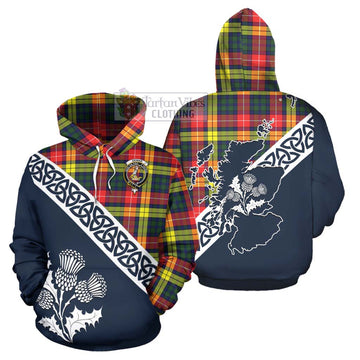 Dewar Tartan Hoodie Featuring Thistle and Scotland Map Zip Hoodie - Tartan Vibes Clothing