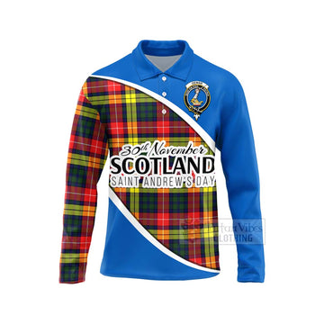Dewar Family Crest Tartan Long Sleeve Polo Shirt Celebrate Saint Andrew's Day in Style Unisex - Tartan Vibes Clothing