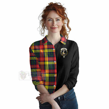 Dewar Tartan Women's Casual Shirt with Family Crest and Half Of Me Style